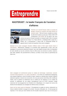 MASTERJET : le leader français de l aviation d affaires