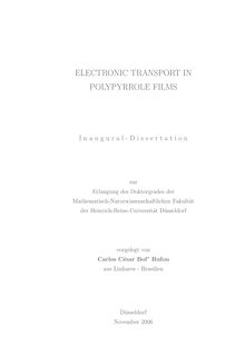 Electronic transport in polyphyrrole films [Elektronische Ressource] / vorgelegt von Carlos César Bof  Bufon