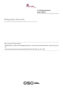 Bibliographie africaniste  ; n°1 ; vol.28, pg 201-251