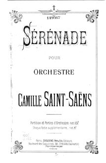 Partition complète, Sérénade, Op.15, Saint-Saëns, Camille