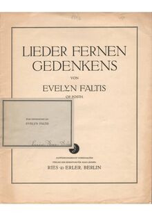 Partition couverture couleur, chansons fernen Gedenkens, Op. post.