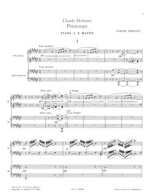 Partition Piano (4 mains), Scenes pour chœur et orchestre, Debussy, Claude