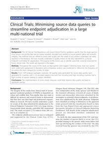 Clinical Trials: Minimising source data queries to streamline endpoint adjudication in a large multi-national trial