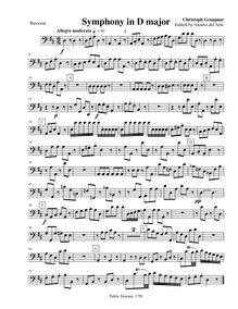 Partition basson, Symphony en D major, GWV 546, Symphony No. 75 in D major