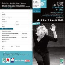 Stage de danse classique et jazz du 25 au 29 août 2009
