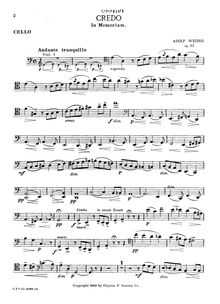 Partition violoncelle, Credo, Op.53, In Memoriam, Weidig, Adolf