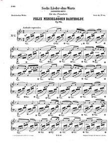 Partition complète (lower resolution), chansons Without Words Op.85