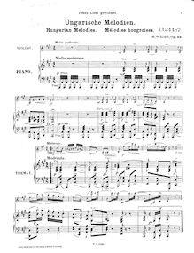 Partition de piano, Airs Hongrois Variés, Ernst, Heinrich Wilhelm