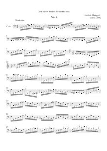 Partition complète, 20 Concert études pour Doublebass, Mengoli, Annibale par Annibale Mengoli