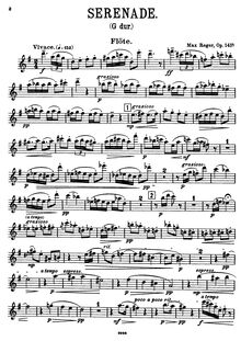 Partition flûte, Serenade pour flûte, violon et viole de gambe, Op.141a