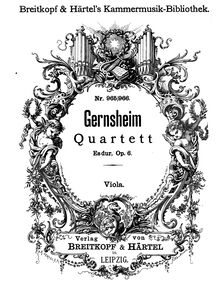 Partition viole de gambe, Piano quatuor No.1, Op.6, E♭ Major, Gernsheim, Friedrich