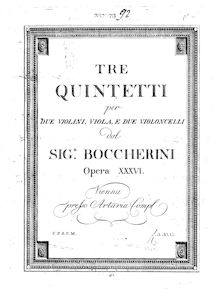 Partition violoncelle 1, 6 corde quintettes, G.295-300 (Op.25), Boccherini, Luigi