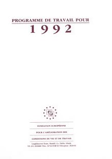 Programme de travail pour 1992
