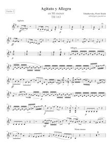 Partition violons II, Agitato et Allegro, E minor, Tchaikovsky, Pyotr