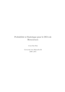 Probabilite et Statistique pour le DEA de Biosciences