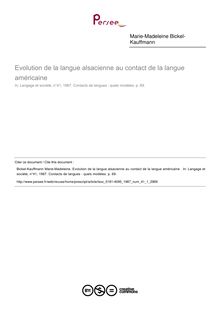 Evolution de la langue alsacienne au contact de la langue américaine   ; n°1 ; vol.41, pg 69-69