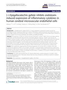 (−)-Epigallocatechin gallate inhibits endotoxin-induced expression of inflammatory cytokines in human cerebral microvascular endothelial cells