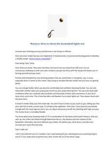 Mastery: How to shoot the basketball lights out