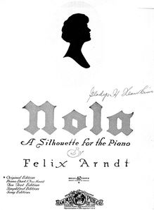 Partition Original version pour piano solo, avec title page, Nola: a silhouette pour piano