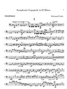 Partition violoncelles, Symphonie espagnole, Violin Concerto No.2