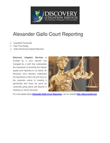Alexander Gallo Court Reporting