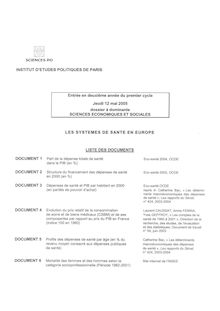 Epreuve sur documents - Sciences économiques 2005 Admission en deuxième année IEP Paris - Sciences Po Paris