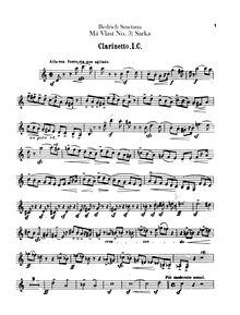 Partition clarinettes 1, 2 (C), Šárka, A minor, Smetana, Bedřich