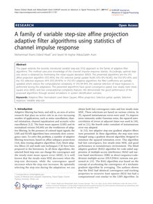 A family of variable step-size affine projection adaptive filter algorithms using statistics of channel impulse response