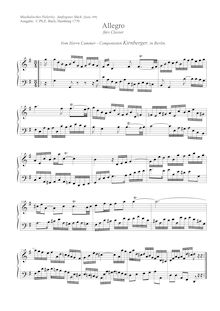 Partition complète, Allegro pour clavier instrument, Keyboard Instrument