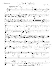 Partition cor 1 (en F), Dorian Processional pour Brass chœur, Moore, Robert