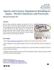 Sports and Leisure Equipment Retailing in Japan: JSBMarketResearch