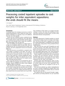 Processing costed inpatient episodes to cost weights for inlier equivalent separations: the ends should fit the means