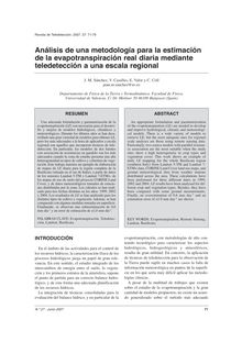 Análisis de una metodología para la estimación de la evapotranspiración real diaria mediante teledetección a una escala regional