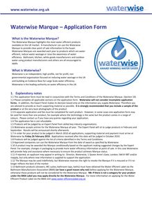 Waterwise marque – application form