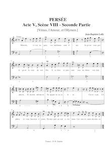 Partition Act V, Scene 8, Second , partie, Persée, Lully, Jean-Baptiste