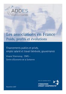 Les associations en France Poids, profils et évolutions