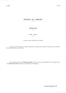 Langues vivantes 2004 Classe Prepa B/L ENSAE