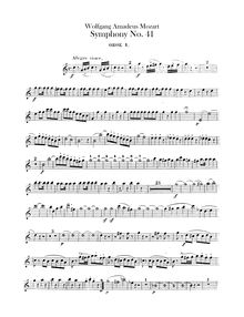 Partition hautbois 1, 2, Symphony No.41, Jupiter Symphony, C major