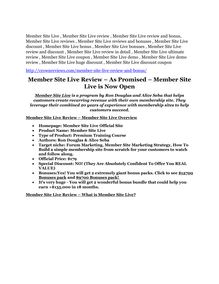 Member Site Live review & Member Site Live $22,600 bonus-discount