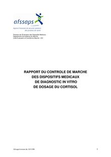 Contrôle de marché des dispositifs médicaux de diagnostic in vitro de dosage du cortisol