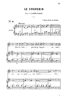 Partition complète (D minor), Le souvenir, Gounod, Charles