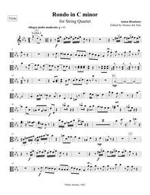 Partition viole de gambe, Rondo en C minor, Alternative Finale for String Quartet in C minor
