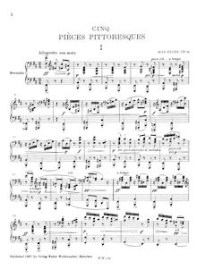 Partition complète, 5 Pièces pittoresques, Op.34, Reger, Max