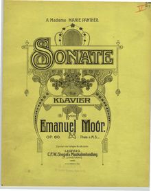 Partition complète, Piano Sonata, Op.60, Moór, Emanuel