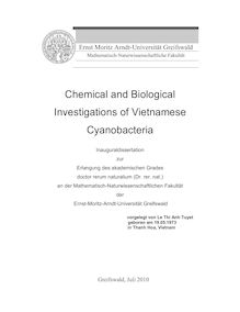 Chemical and biological investigations of Vietnamese cyanobacteria [Elektronische Ressource] / vorgeelgt von Le Thi Anh Tuyet