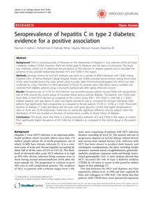 Seroprevalence of hepatitis C in type 2 diabetes: evidence for a positive association