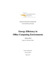 Energy efficiency in office computing environments [Elektronische Ressource] / Andreas Berl