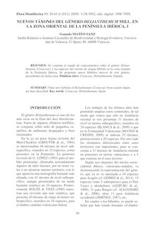 Nuevos taxones del género Helianthemum Mill. en la zona oriental de la Península Ibérica, I