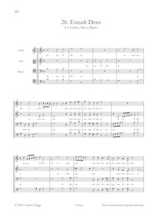 Partition Vocal et continuo score, Exaudi Deus à , Canto, Alto e Basso