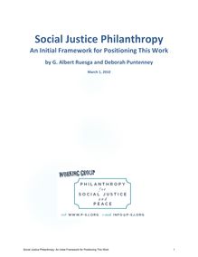 Social Justice Philanthropy Traditions